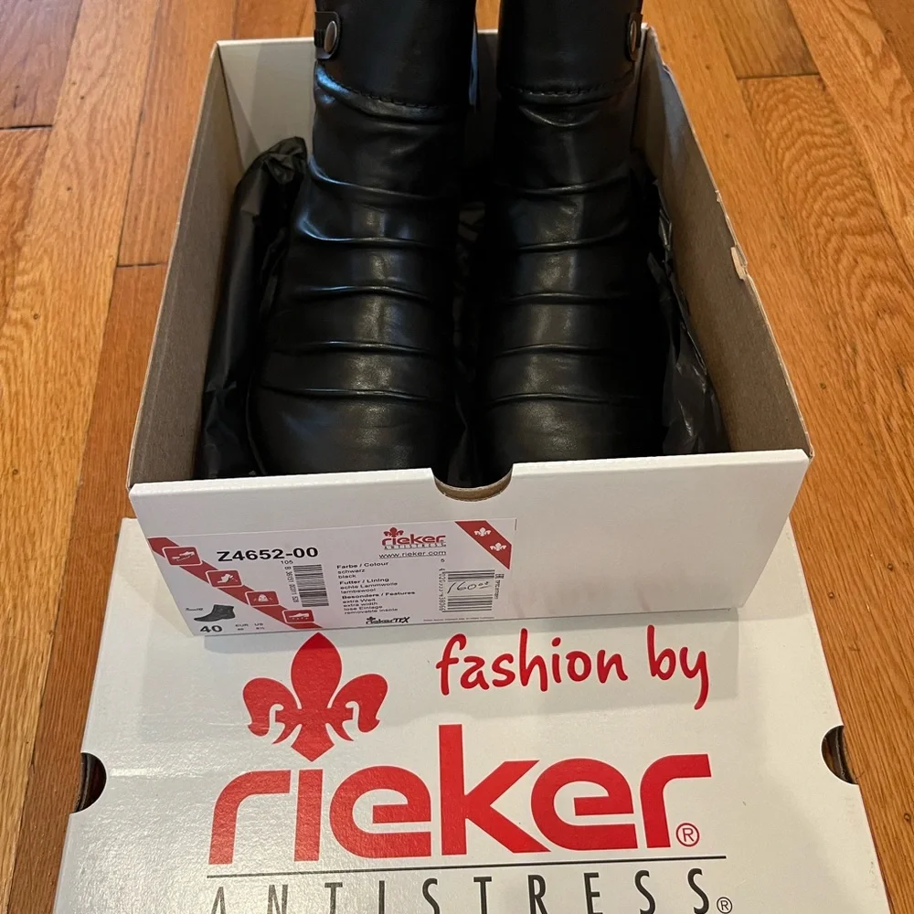 Women’s Rieker Slip On Winter Boots in Black Eur Size 40 (8.5) - Picture 7 of 7